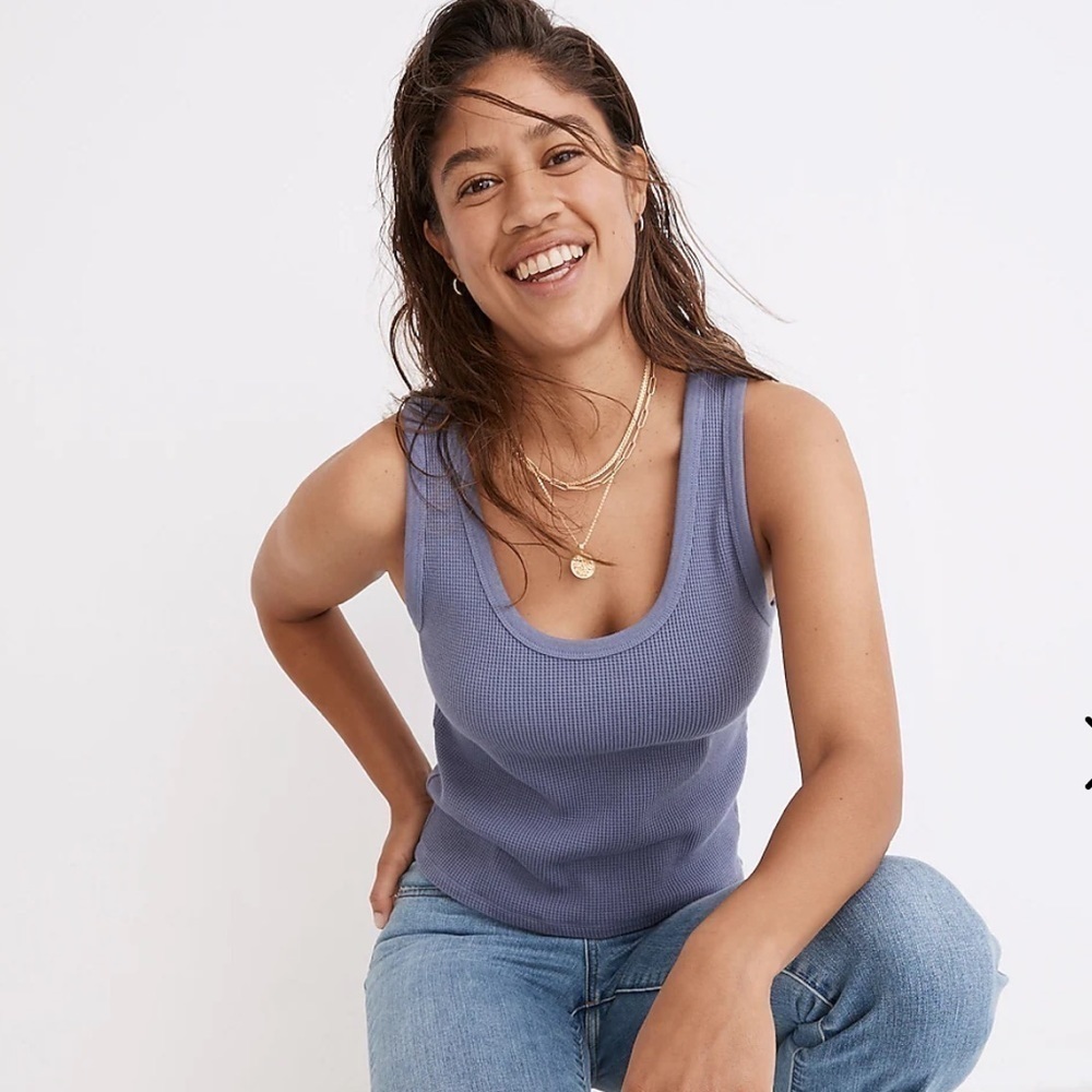 Madewell Knit scoop crop cotton tank . Size M Style NF437